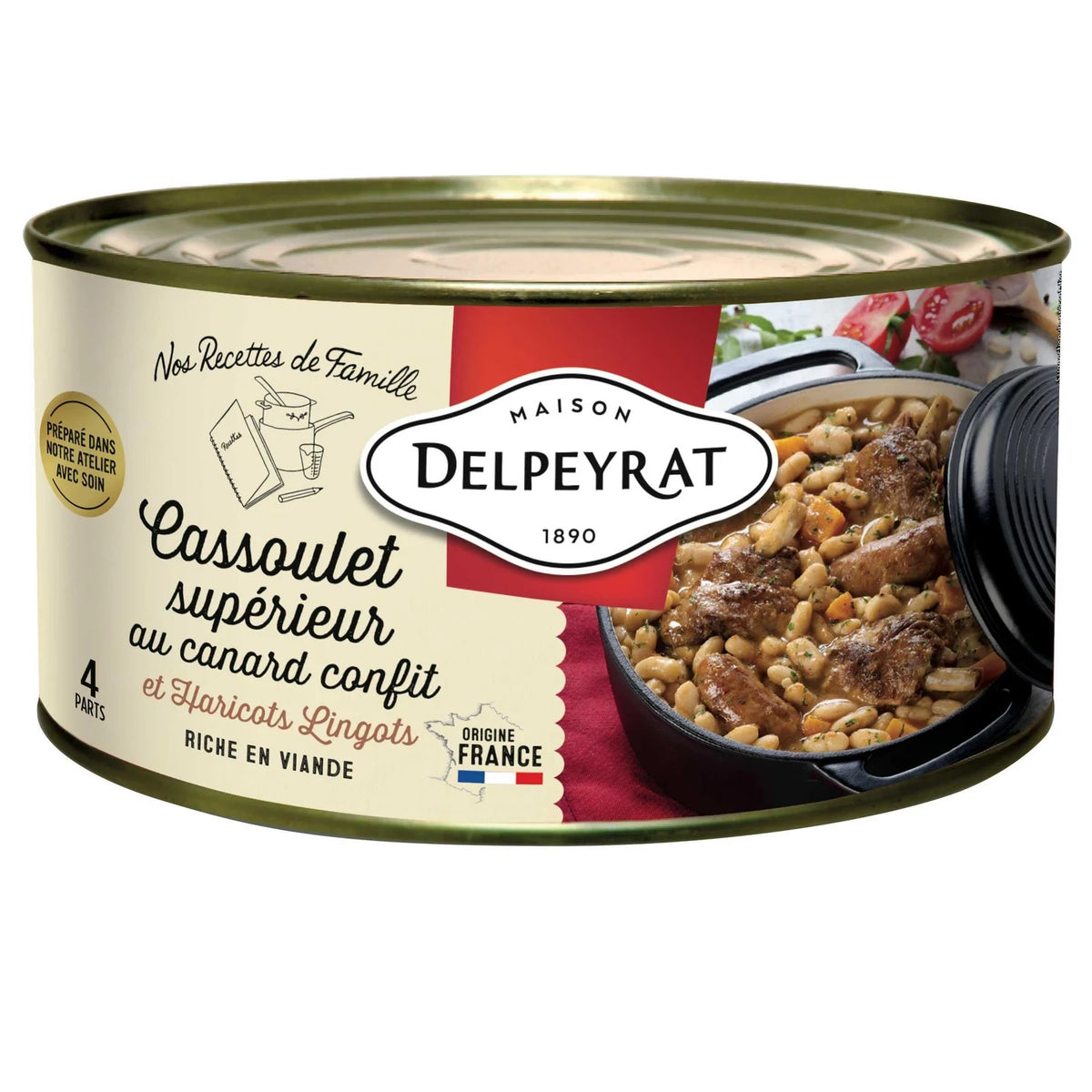 Cassoulet Supérieur DELPEYRAT com Pato Confit e Feijão Lingot 1,5kg