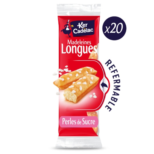 KER CADELAC Long Madeleines with Sugar Pearls x20 - 220g