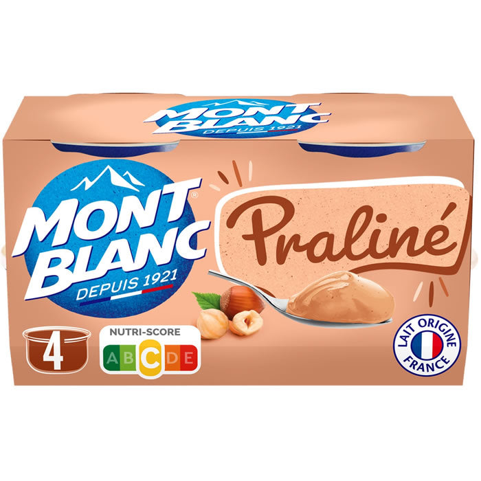 Crème dessert au praliné MONT BLANC 4x125g – 500g