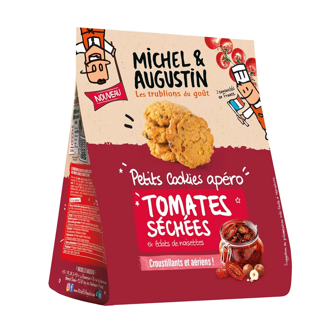Michel & Augustin Crackers apéritif tomate & éclats de noisettes 90g