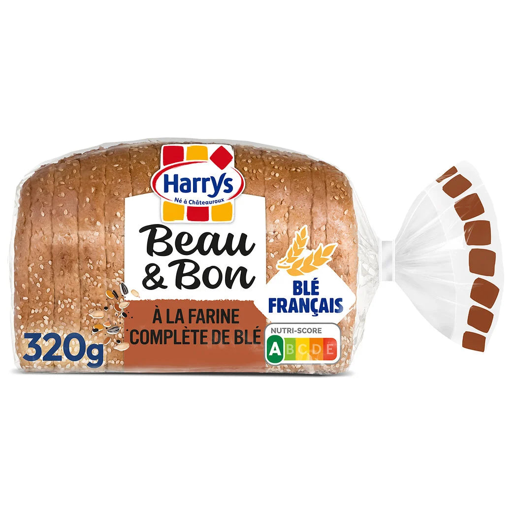 HARRYS Pão de forma integral com linhaça e girassol - Beau & Bon x14 - 320g
