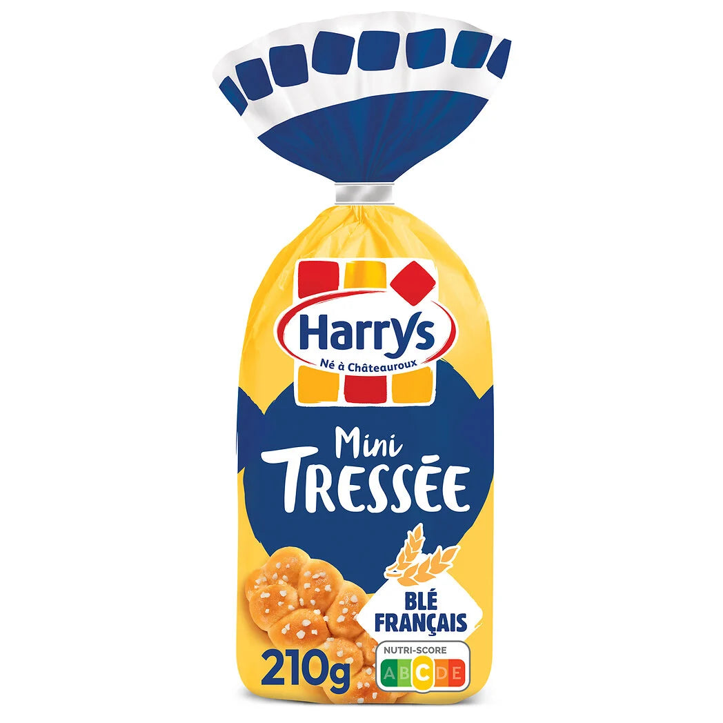Mini brioches trançadas naturais com açúcar perolado HARRYS x6 - 210g