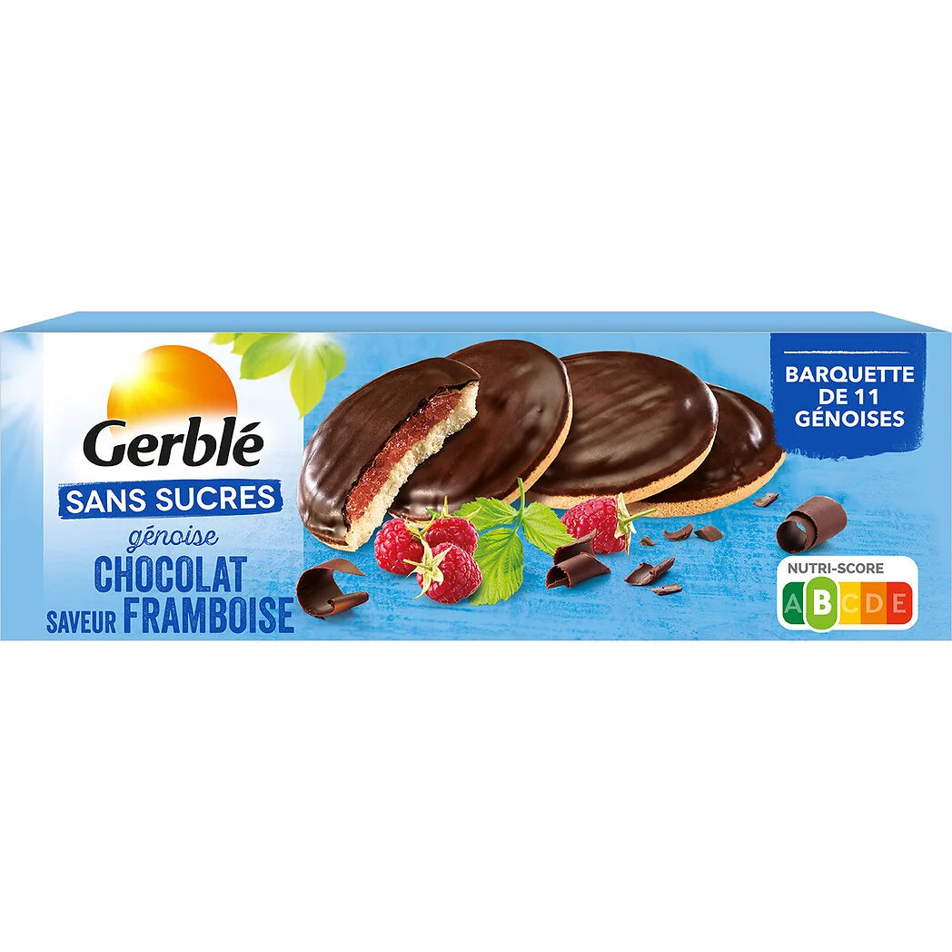 Galletas genovesas de chocolate y frambuesa sin azúcar GERBLE 140g