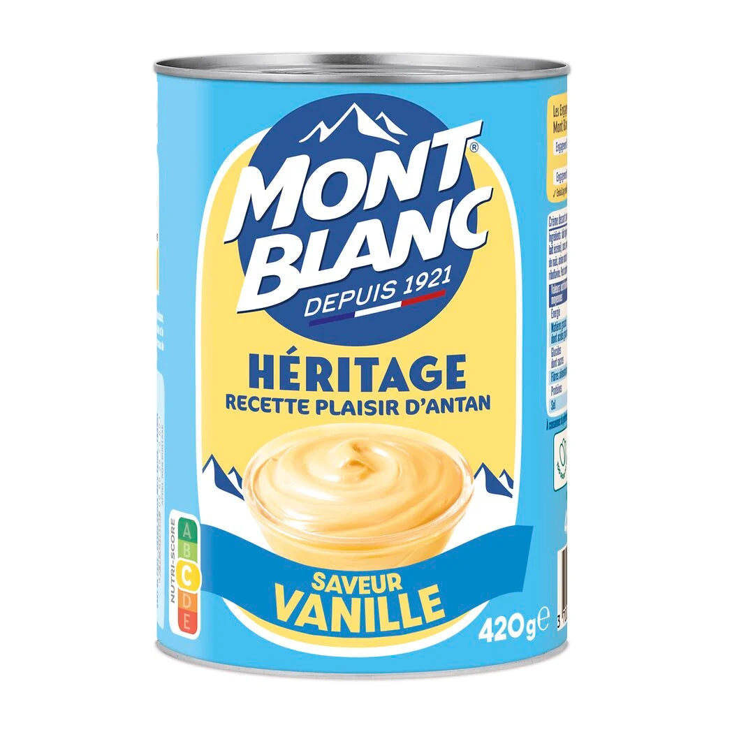 MONT BLANC Crema de Postre con Sabor a Vainilla Heritage 420g