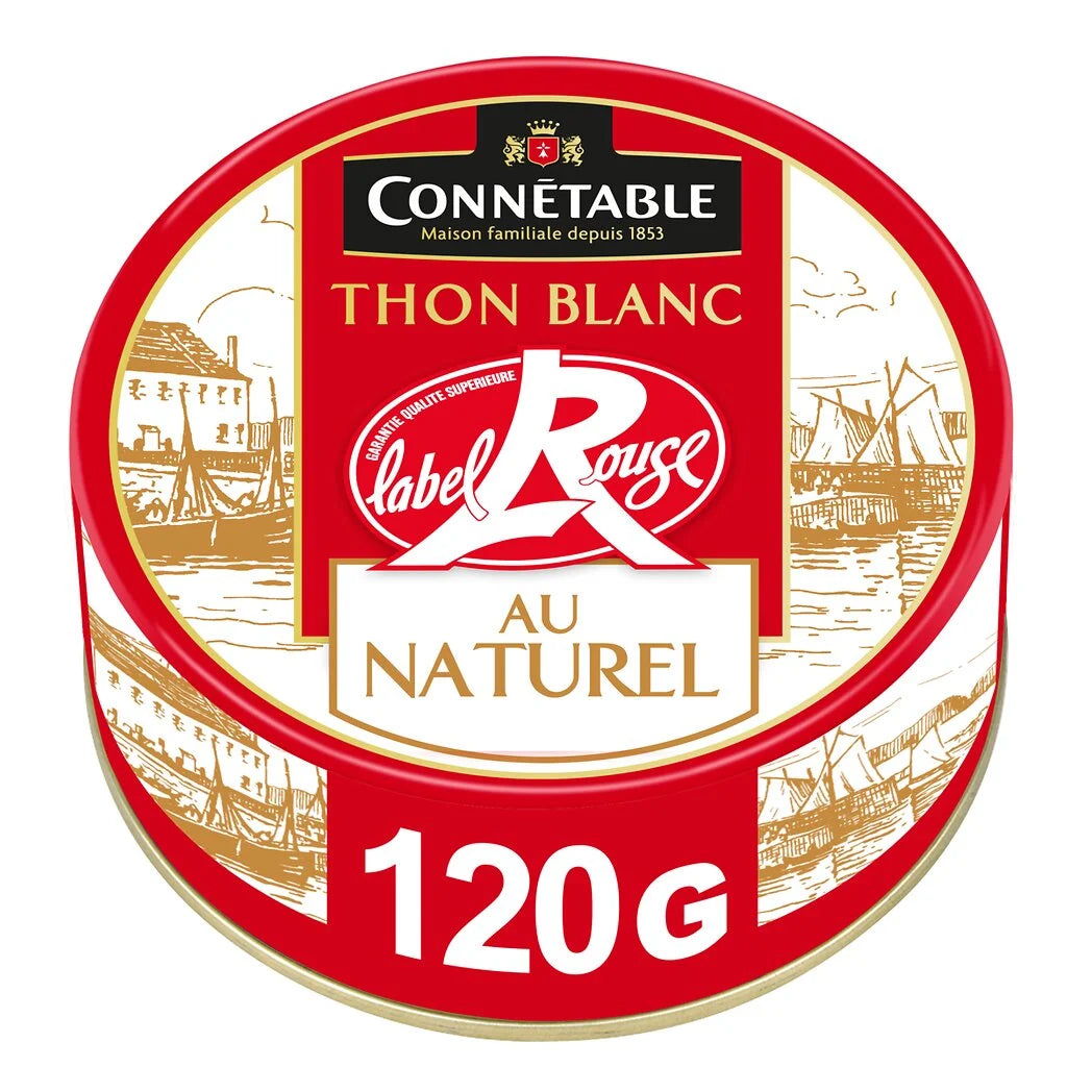 CONNETABLE white tuna in natural brine Label red 120g