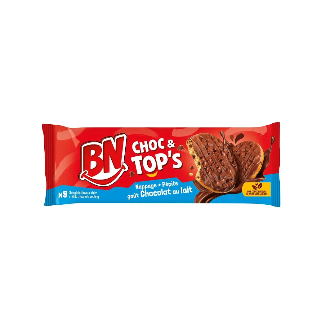 Biscuits BN aux pépites et nappage chocolat au lait, paquet de 150 g