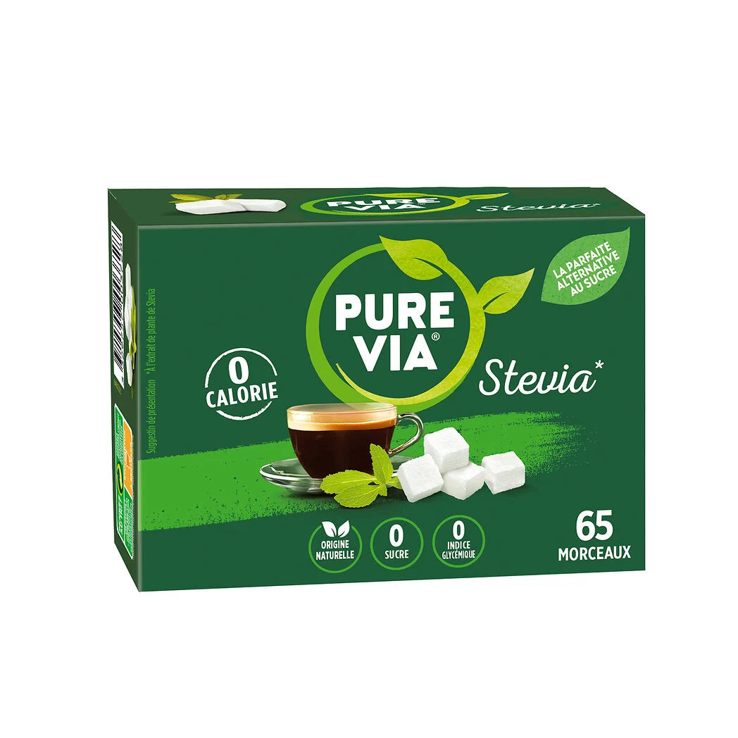 PURE VIA Zero-Calorie Stevia Sweetener Cubes 130g