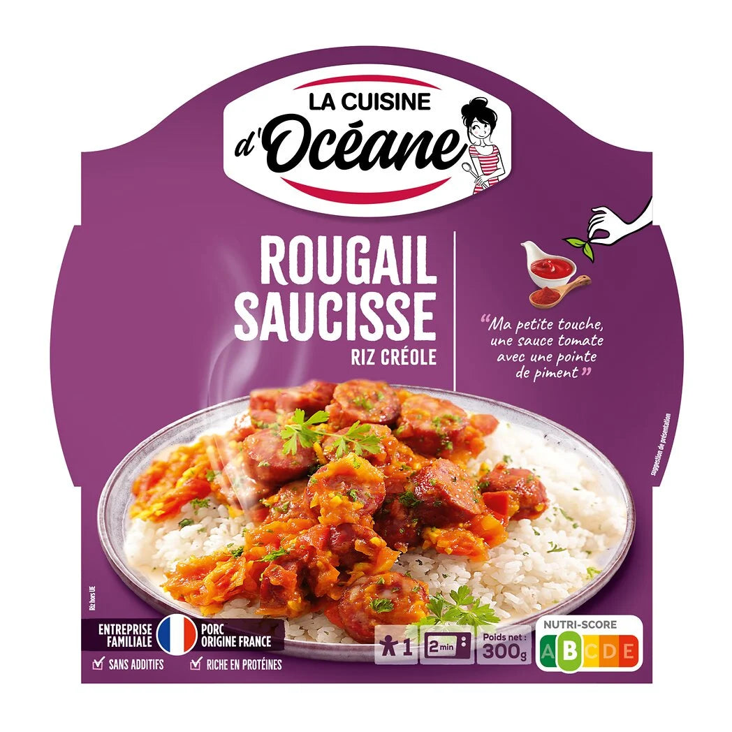 LA CUISINE D'OCEANE Sausage Rougail & Creole Rice 300g