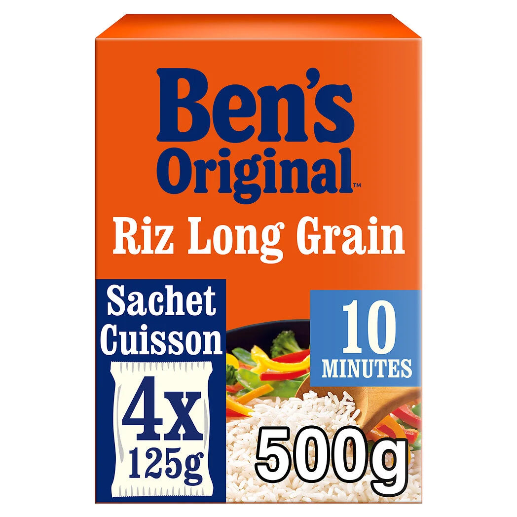 BEN'S ORIGINAL Long-Grain Rice in Pouches, 10 Min 4x125g
