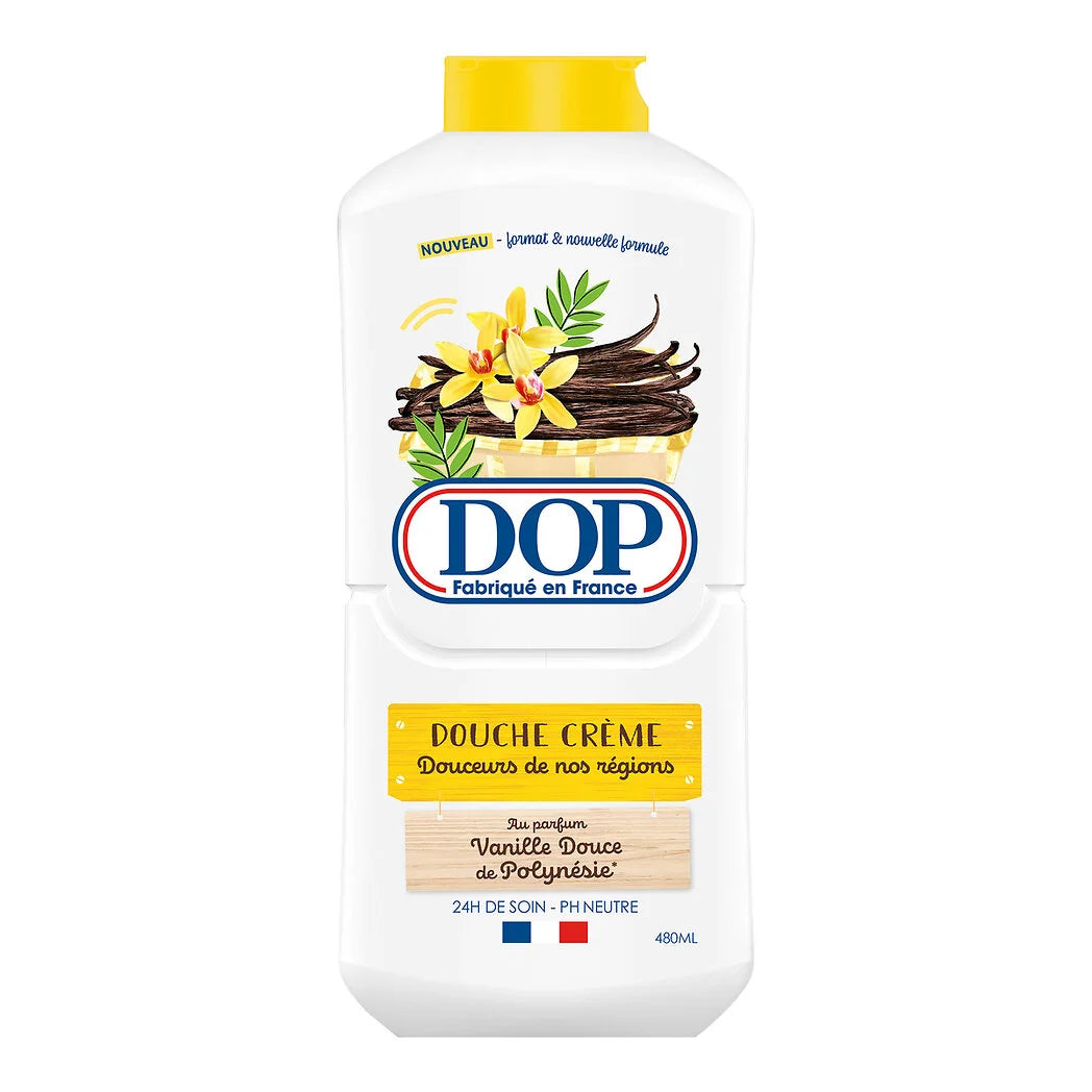 DOP Duschgel Creme Douceurs de nos régions mit dem Duft von süßer Vanille aus Polynesien 480ml