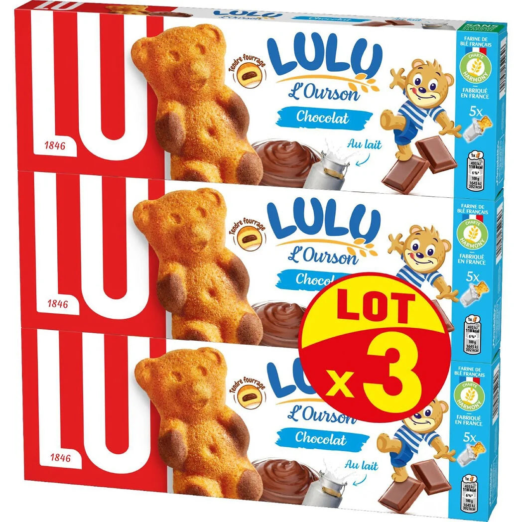 LU Lulu l'Ourson - Chocolate-Filled Cake 3x150g