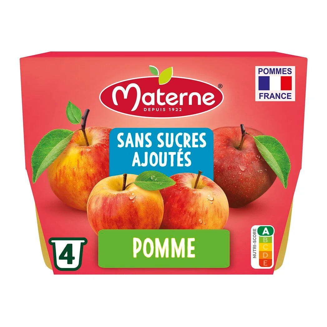 MATERNE No Added Sugars Apple Puree 4x100g