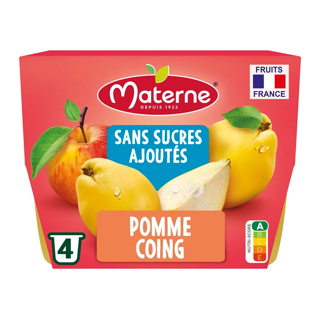 MATERNE No Added Sugars Apple Quince Puree 4x100g
