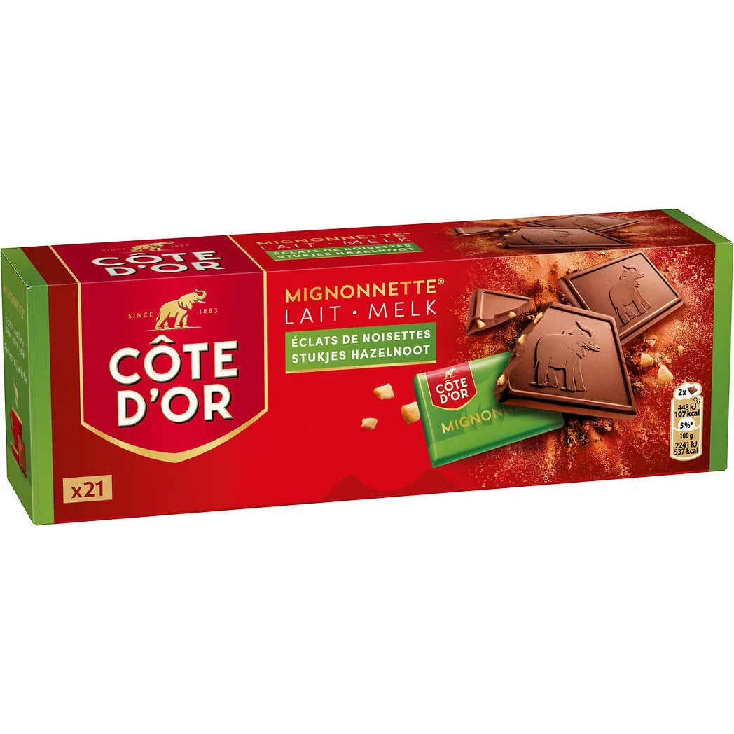 COTE D'OR Mignonnette Chocolat au lait éclats de noisette x21