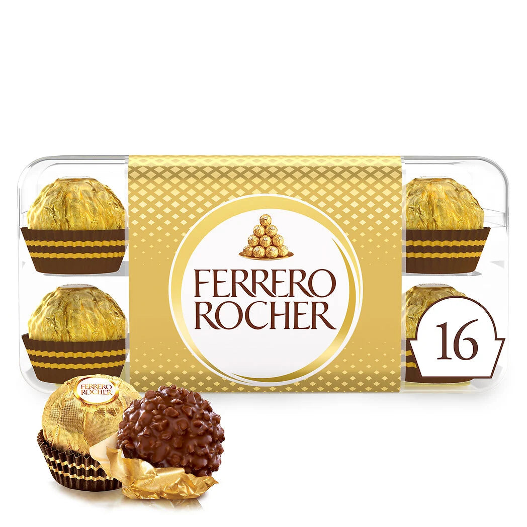 FERRERO Rocher - Chocolat au lait noisettes et gaufrette x16 - 200g