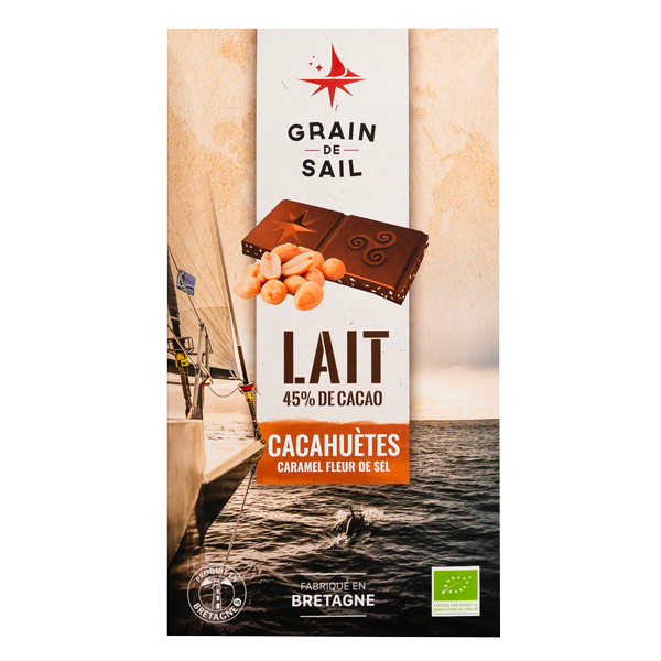 GRAIN DE SAIL Milk Chocolate, Peanuts, Caramel & Sea Salt 100g
