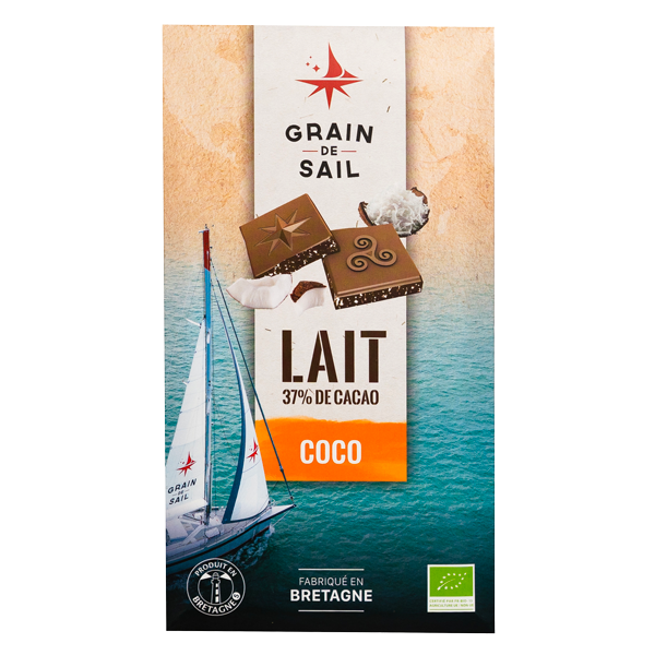 GRAIN DE SAIL Milk Chocolate with Toasted Coconut 100g