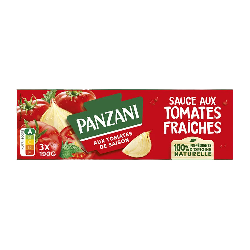 PANZANI Salsa de Tomate Fresco (Ingredientes de Origen Natural) 3x190g – 570g