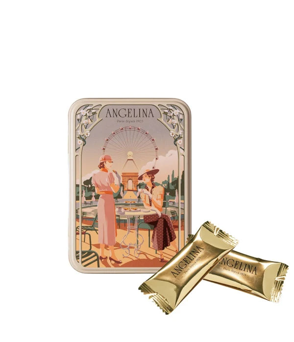 ANGELINA Box of Dark Chocolate Crêpe Dentelle Biscuits 70g