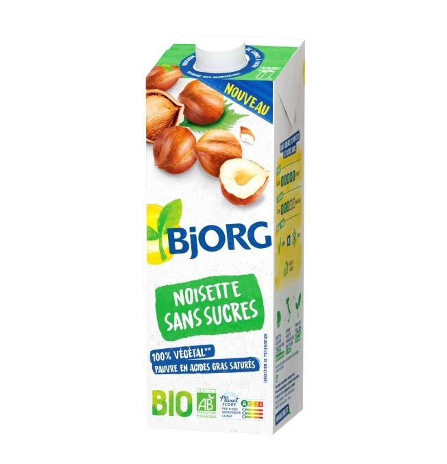 BJORG Bebida de avellana orgánica vegetal sin azúcar 1L