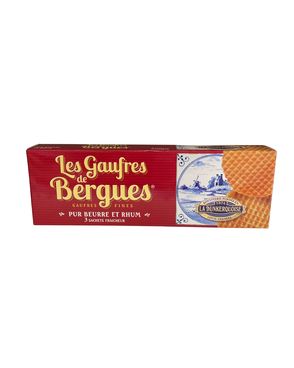 LA DUNKERQUOISE – LES GAUFRES DE BERGUES Fines gaufrettes au beurre et au rhum 150g