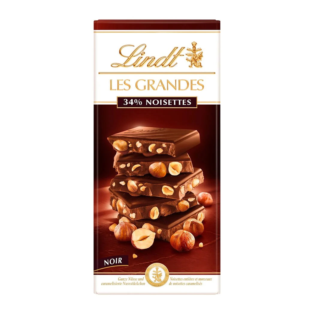 LINDT Les Grandes - 34% Dark Chocolate with Hazelnuts 150g