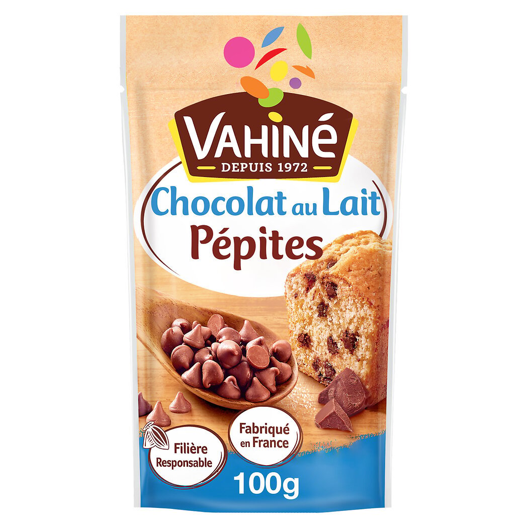 VAHINE Milchschokoladen-Chips 100g – Für Kekse & Kuchen