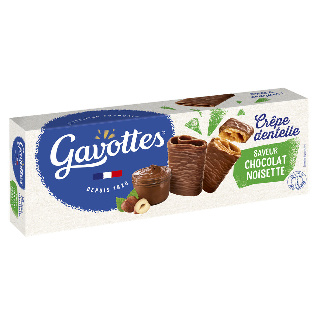 GAVOTTES Crispy Crêpe Dentelle Biscuits with Hazelnut Chocolate 90 g