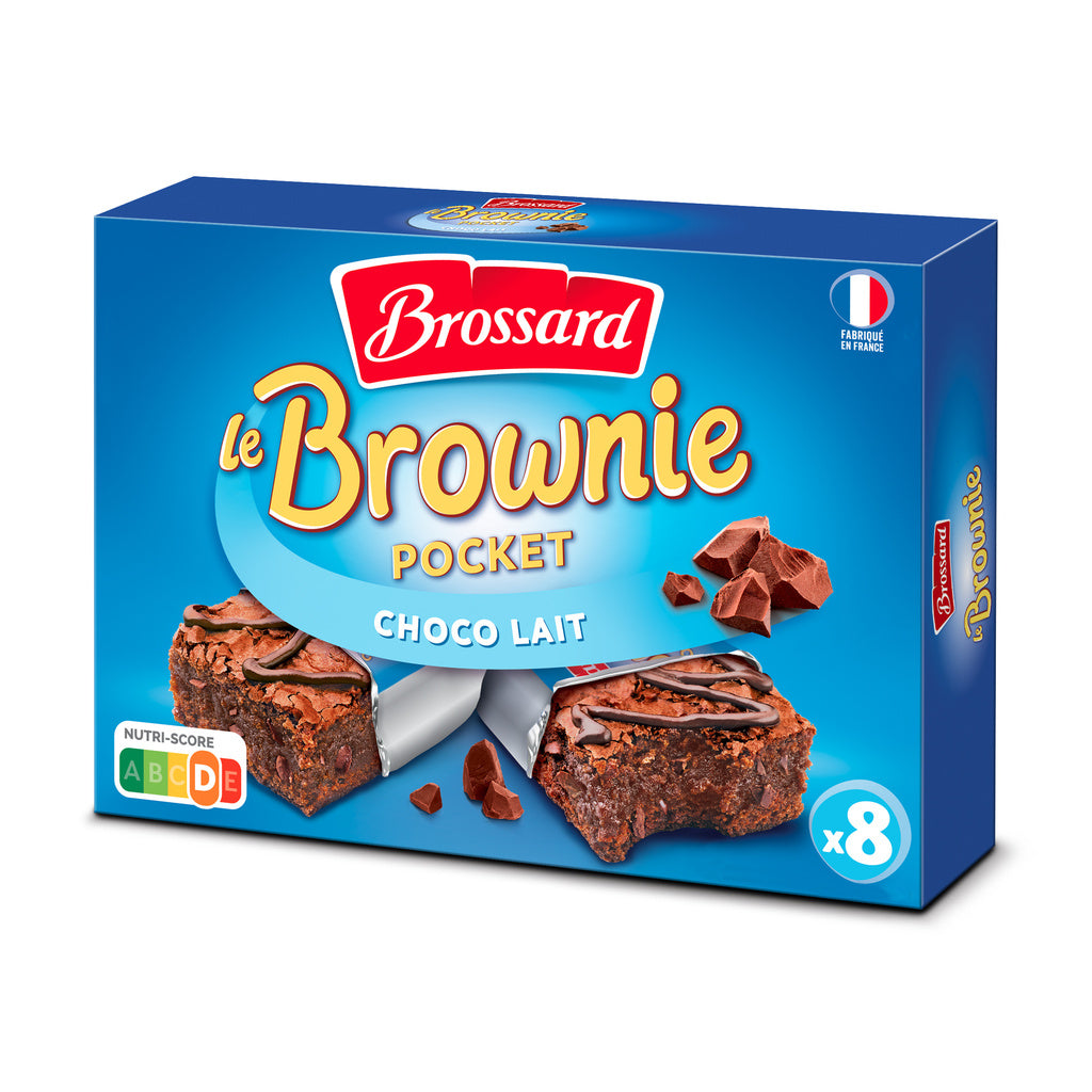 Mini Brownie BROSSARD de chocolate ao leite com gotas de chocolate 8x30g