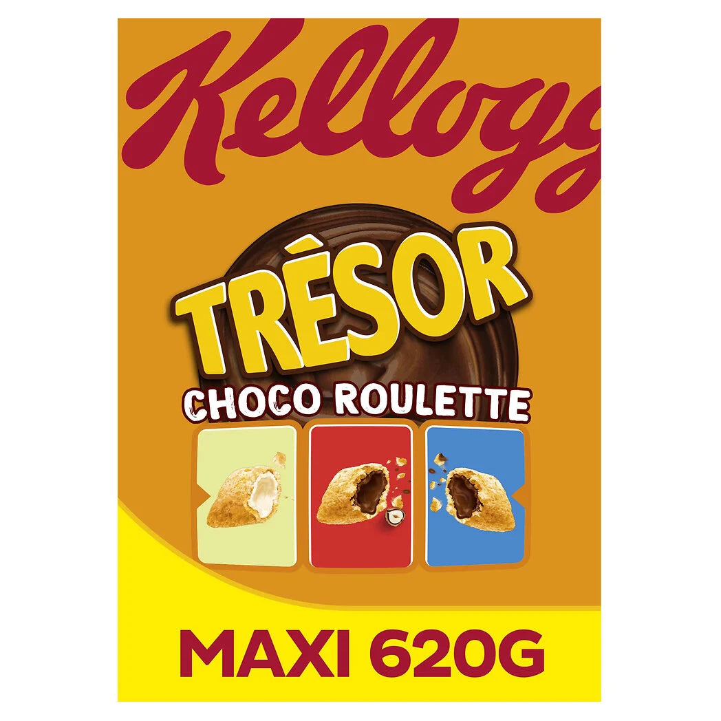 Cereal Kellogg's Trésor Choco Roulette, mix de 3 sabores 620g