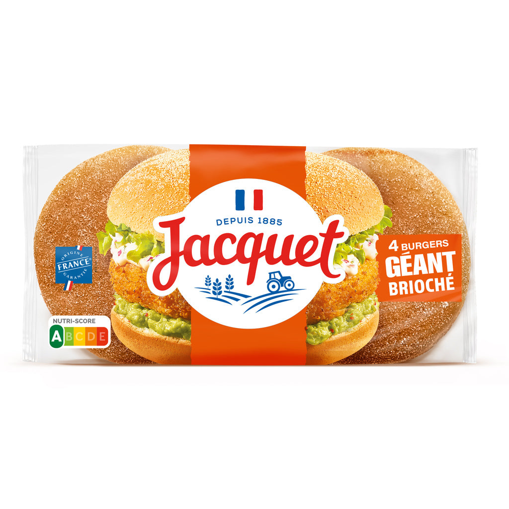 JACQUET Pain burger brioché géant x4 - 300g*