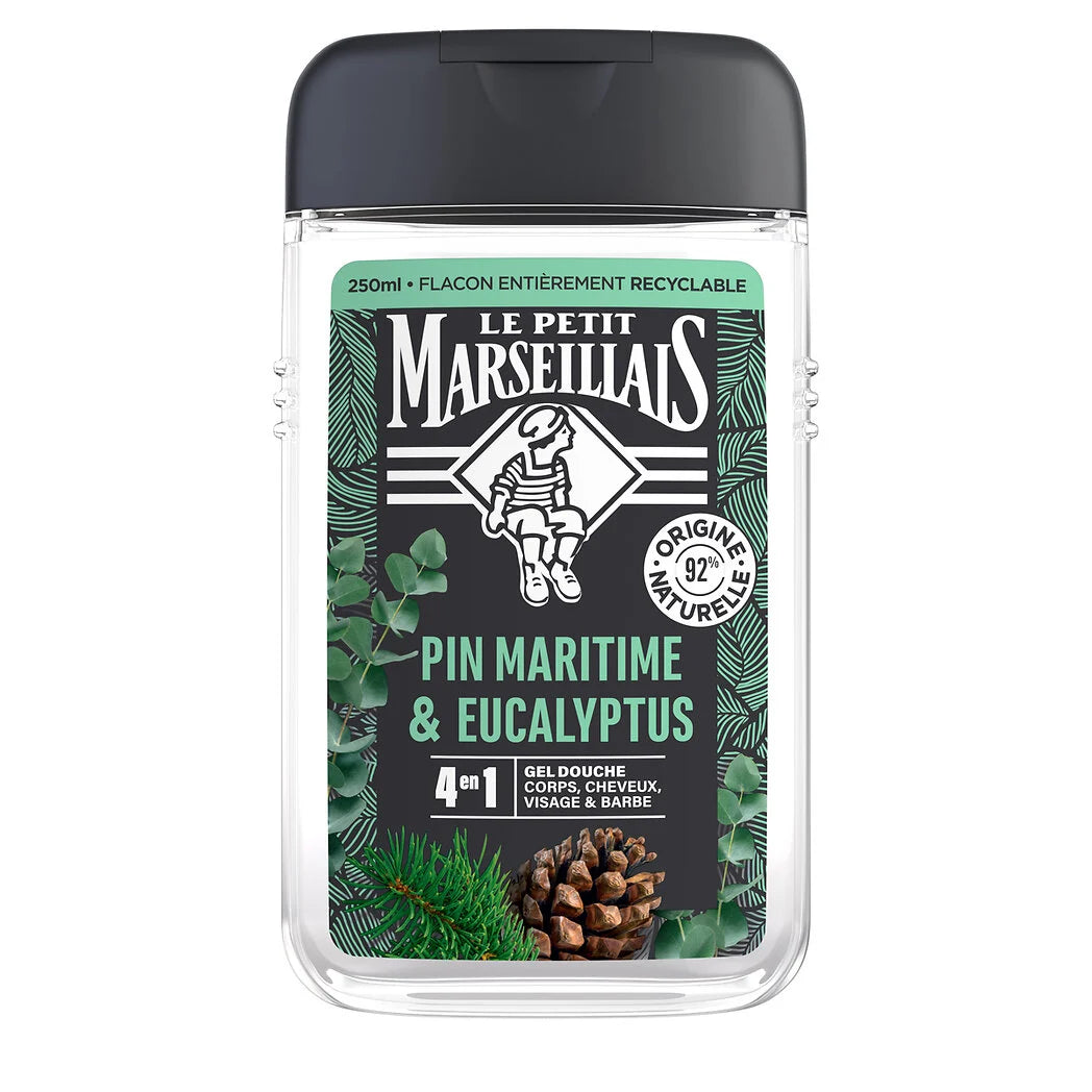 LE PETIT MARSEILLAIS Men's 4-in-1 Shower Gel Maritime Pine & Eucalyptus 250ml