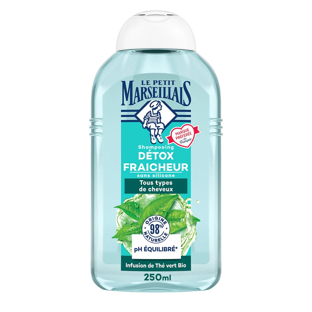 LE PETIT MARSEILLAIS Detox Infusion Shampoo Organic Thyme and Green Tea, Silicone-Free 250ml