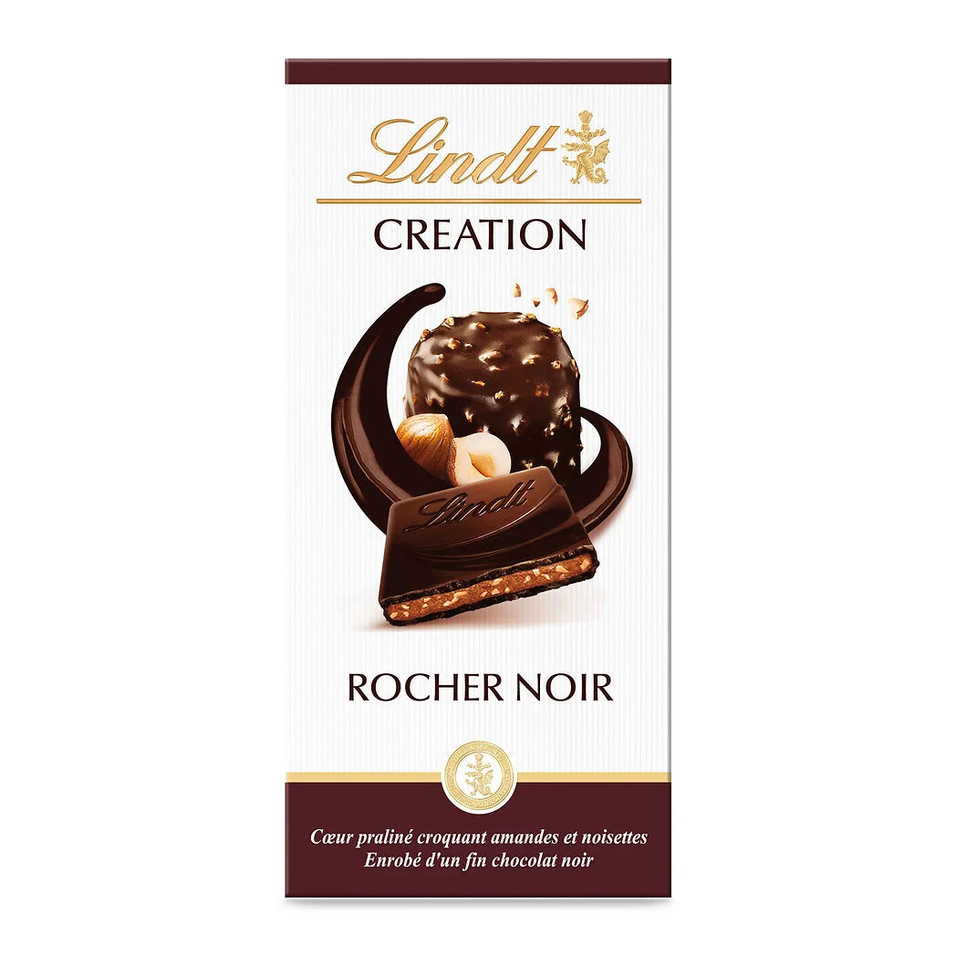 LINDT Création - Chocolat Rocher noir 150g