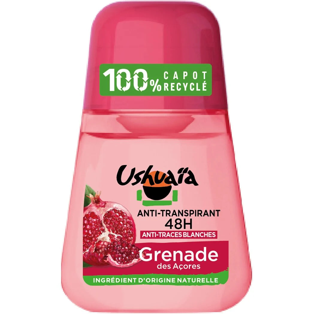 Déodorant anti-transpirant 48h Ushuaïa anti-traces blanches Grenade du Maroc 50 ml