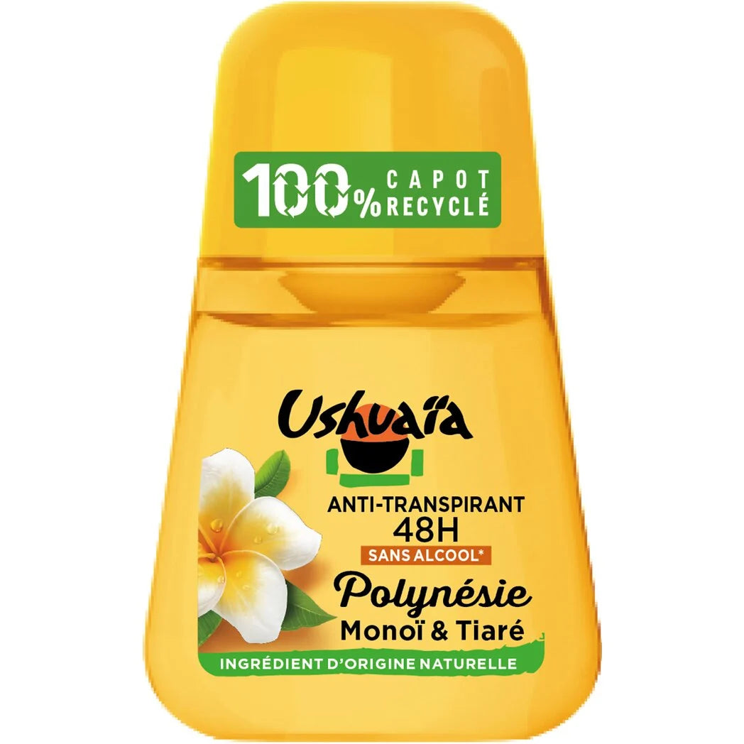 USHUAIA deodorant anti-transpirant 48h sans alcool monoi and tiaré from Polynesia 50ml