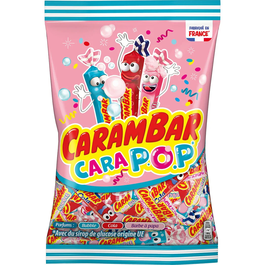 CARAMBAR Bonbons CaraPop Bubble, Cola oder Zuckerwatte 380g