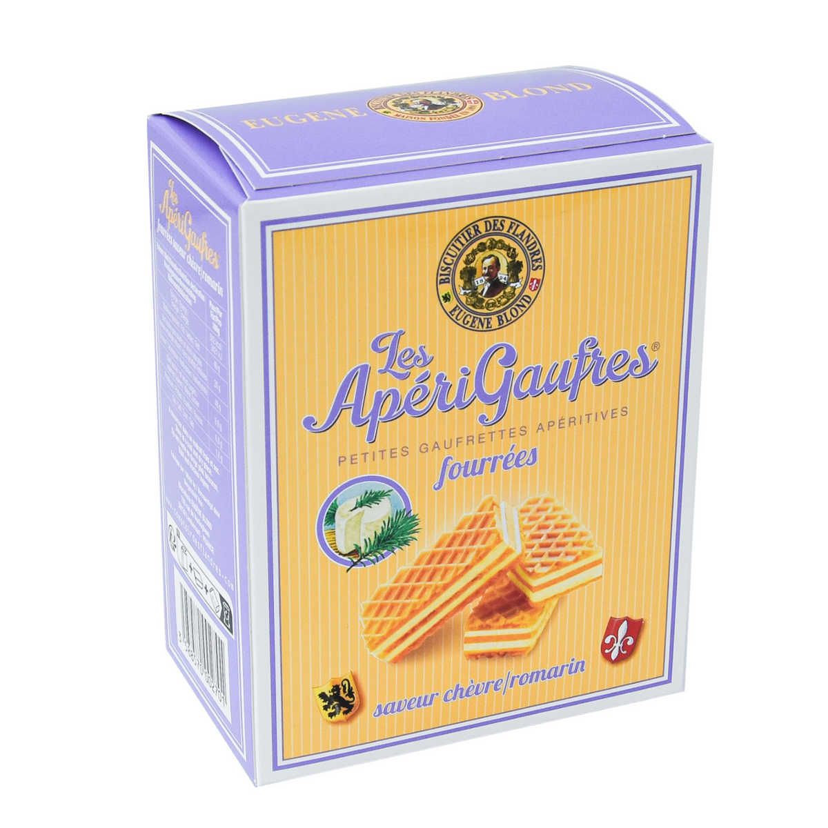 BISCUITIER EUGÈNE BLOND Small Savory Wafers Filled with Goat Cheese & Rosemary 75g