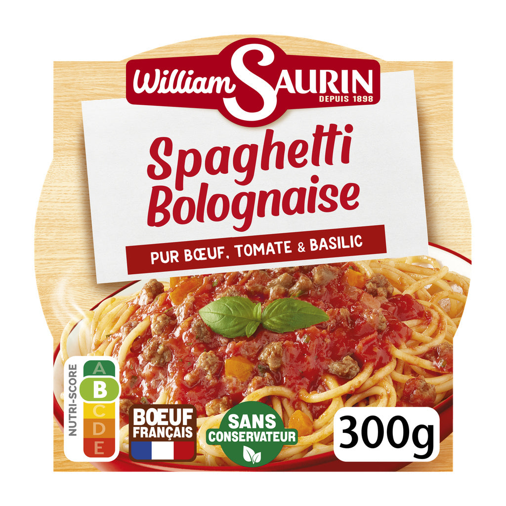 WILLIAM SAURIN all-beef spaghetti bolognese tomato and basil 300g