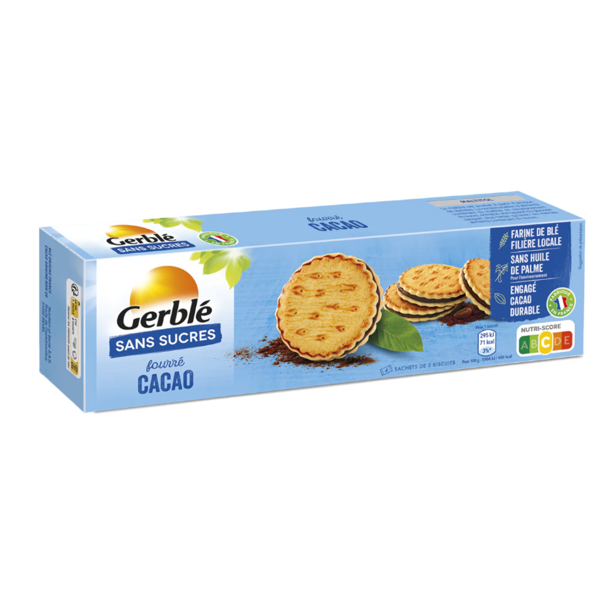 Biscuits fourrés au cacao sans sucres GERBLÉ 185g