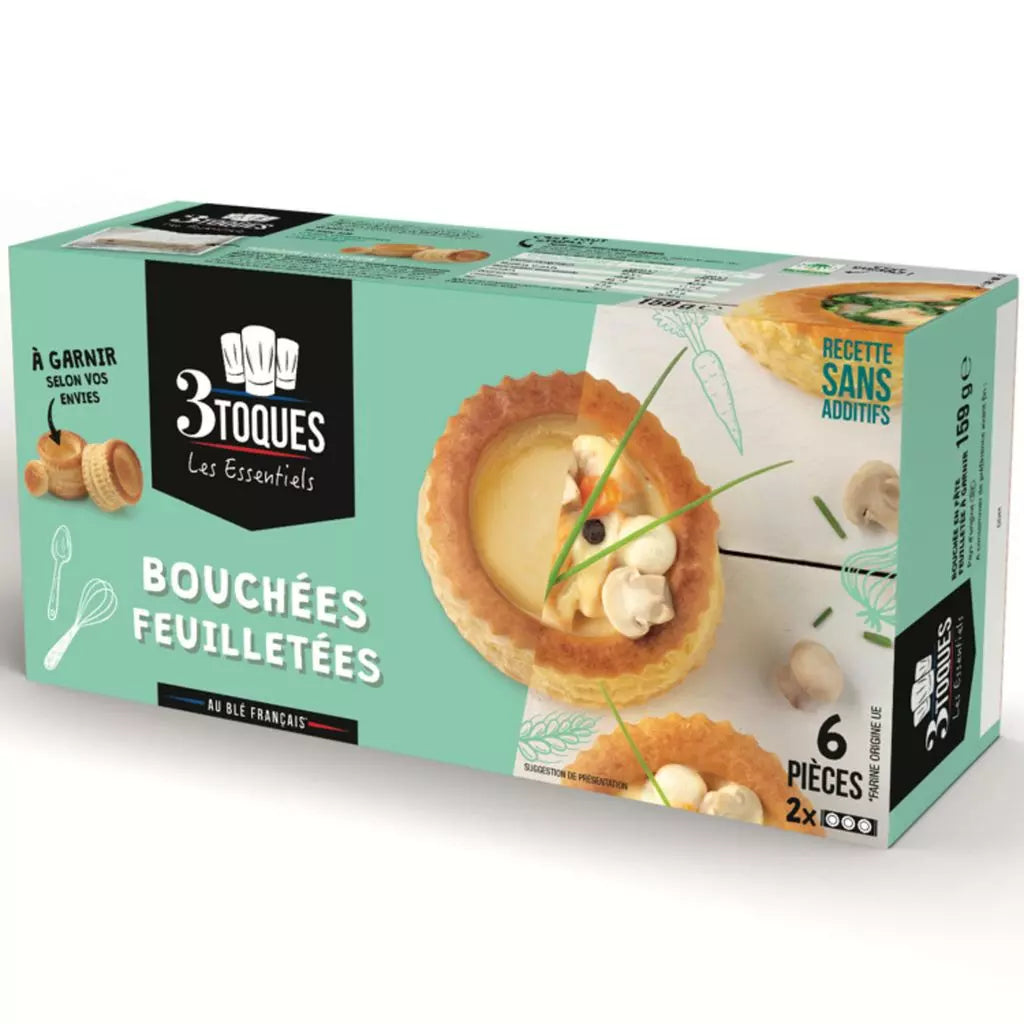 3 TOQUES Mini Blätterteigpasteten x6 – 159g