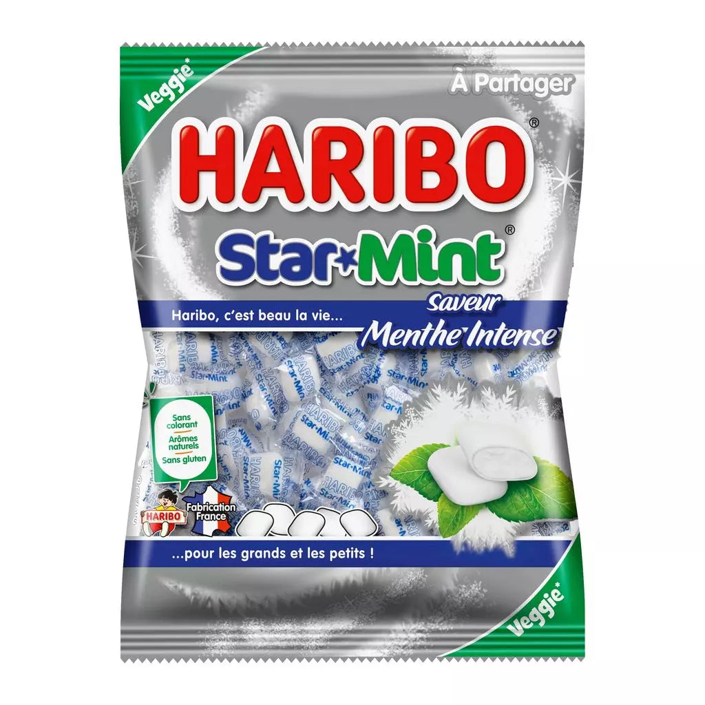 HARIBO Star Mint Candies with Intense Mint Flavor, Vegetarian 200g
