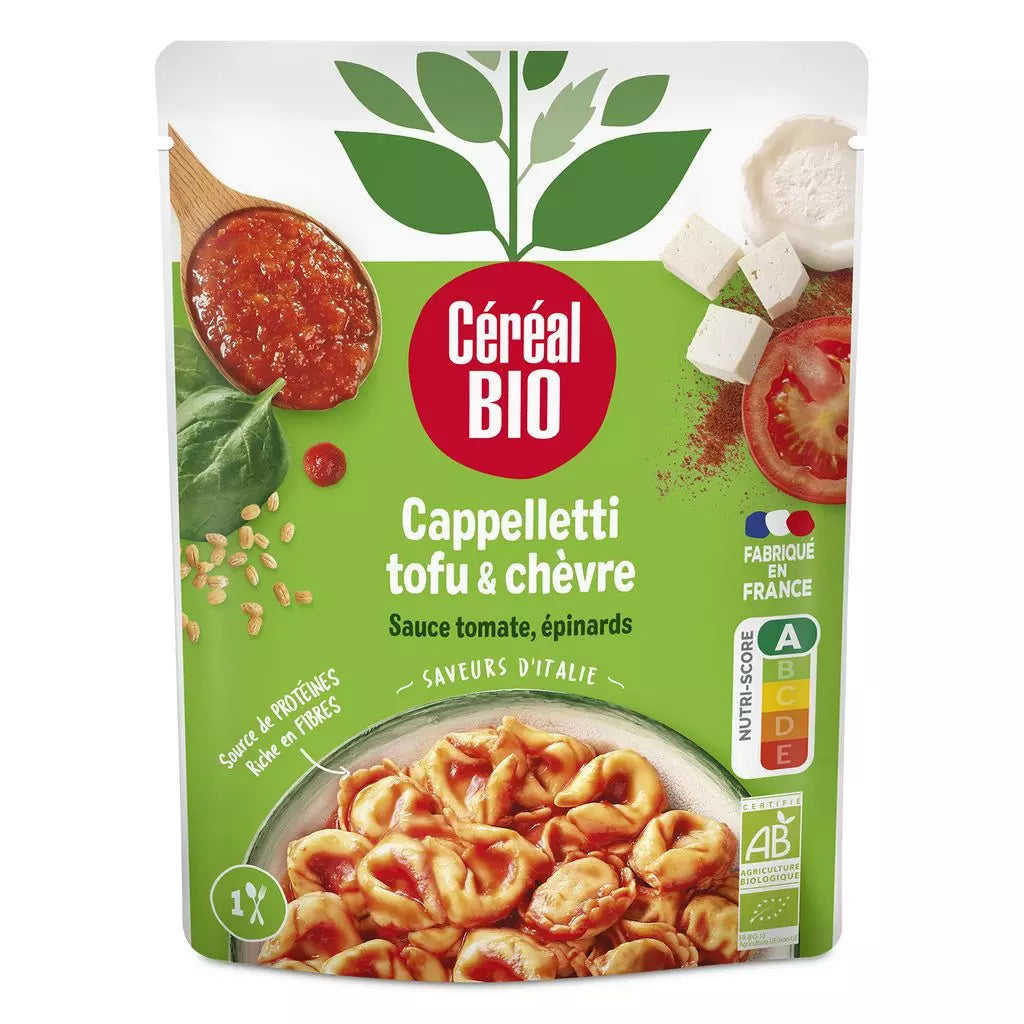 CEREAL BIO Cappelletti with Tofu, Spinach & Goat Cheese in Tomato Sauce – 220g