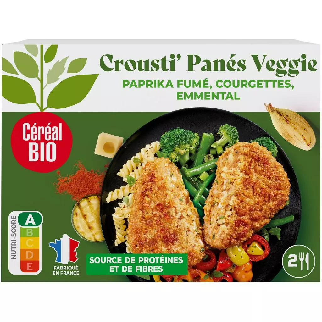 Céréales BIO Crousti' Panés Veggie au Paprika Fumé, Courgettes & Emmental – 160g