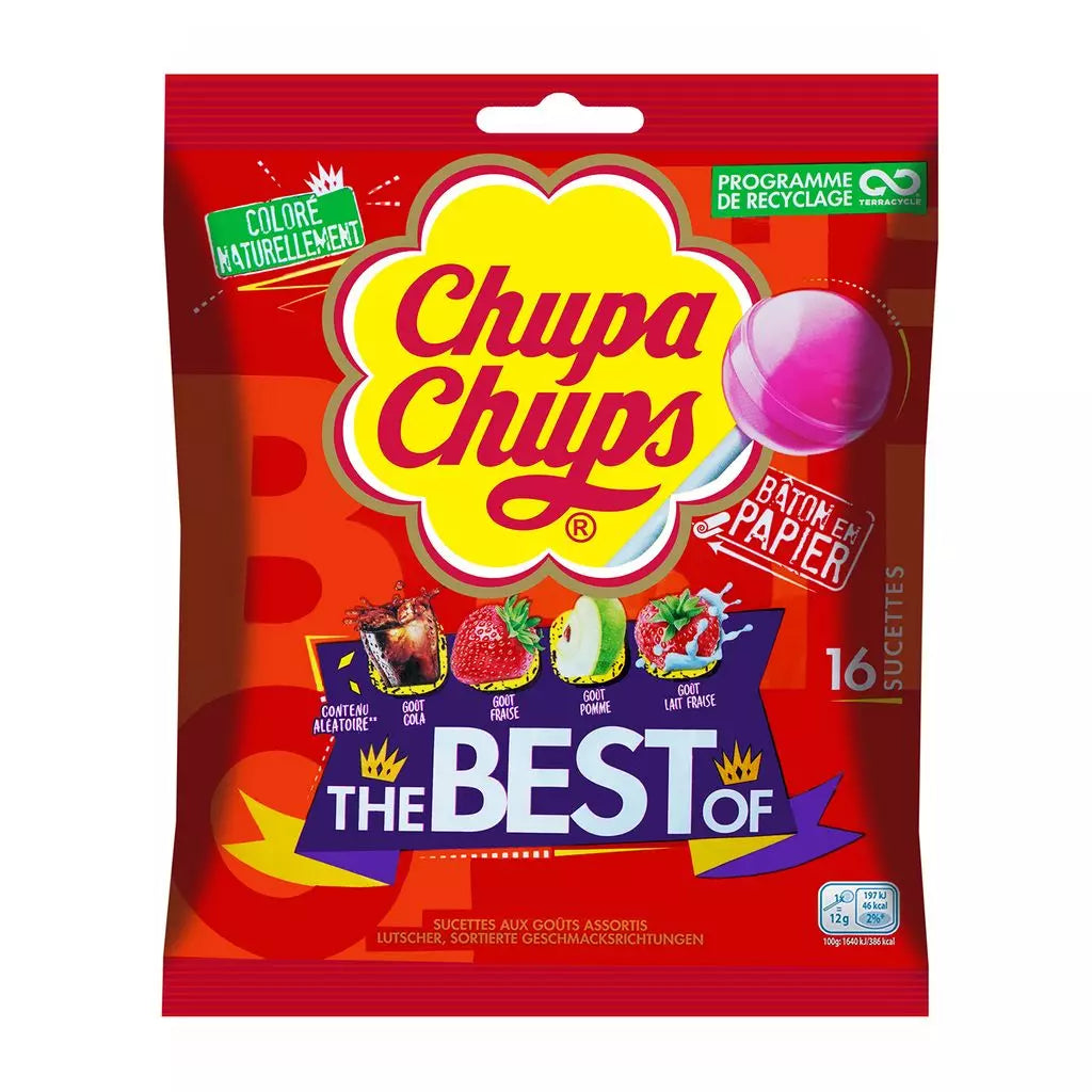 Lollipops assortis Chupa Chups – 16 sucettes 192g