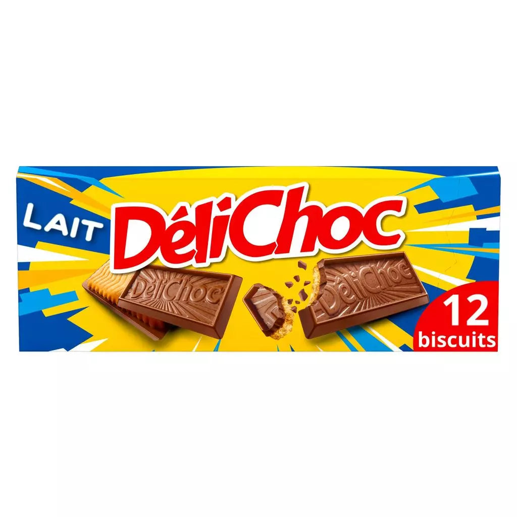 DELICHOC Galletas sablés cubiertas de crujiente chocolate con leche 150g