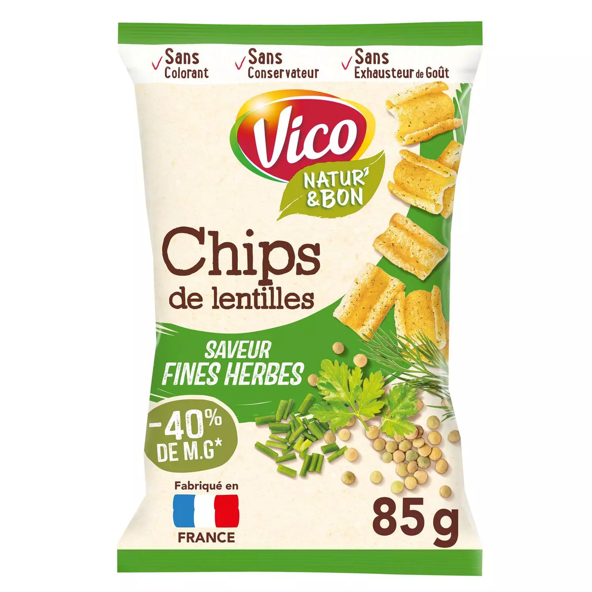 VICO Chips de Lentilha Sabor Finas Ervas 85g