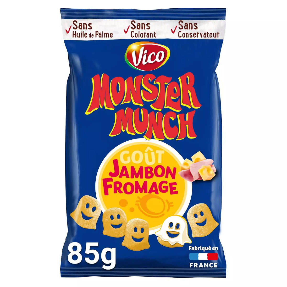 VICO Monster Munch Snack Soffiato Gusto Prosciutto e Formaggio 85g