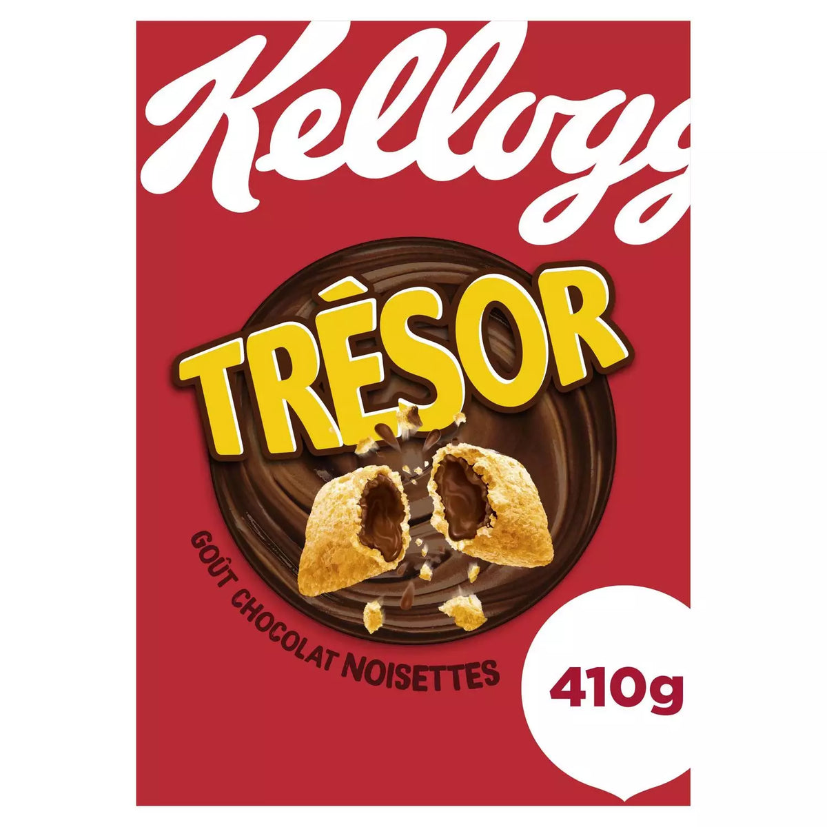 KELLOGG'S Trésor Céréales fourrées au chocolat et aux noisettes 410g