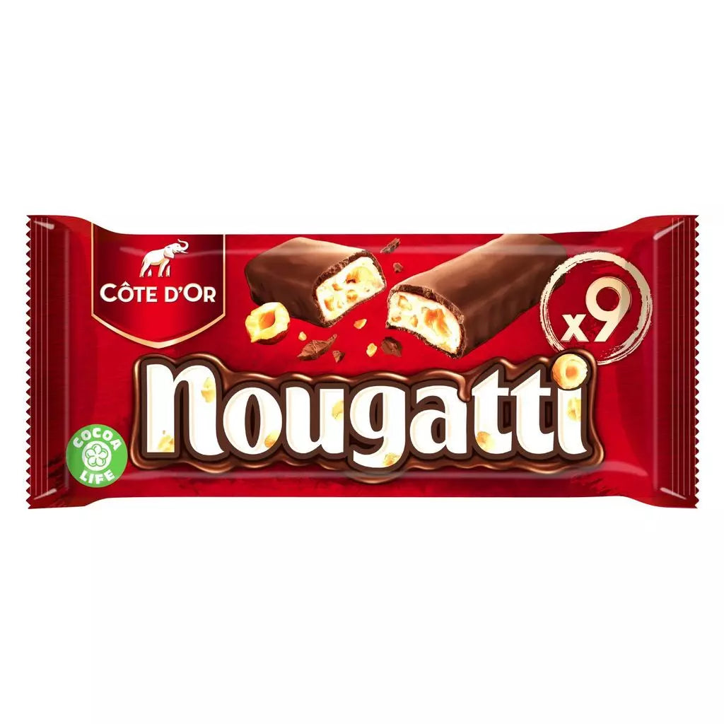 Barras de Chocolate COTE D'OR Nougatti com Nougat 270g (9 barras)